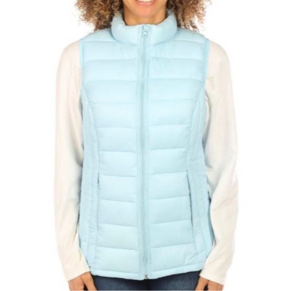 NWT! Reel Legends Women’s Light Blue Puffer Vest Zipper Pockets Size Small - Picture 3 of 14